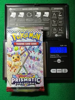 HEAVYU 22.38 Grams! Pokemon Prismatic Evolutions Factory Sealed Booster Pack!! - Image 1