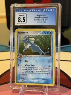 CGC 8.5 - VAPOREON Holo 2006 Pokemon 6/17 Pop Series 3 Rare Promo NM - Mint - Image 1