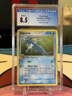 CGC 8.5 - VAPOREON Holo 2006 Pokemon 6/17 Pop Series 3 Rare Promo NM - Mint - Image 2