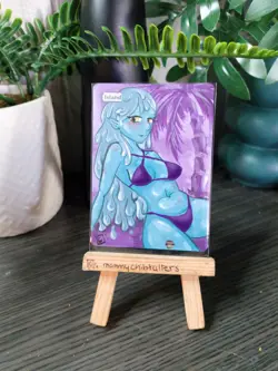 island X1 Altered Art Hand Painted MTG Magic Gathering land card slime sexy girl - Image 2