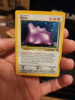 💥 1999 Pokemon TCG Ditto 3/62 Holo Rare Fossil Set WOTC Vintage Card NM - Image 2