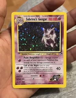 Pokemon TCG Sabrina's Gengar Gym Heroes Holo Rare Card 14/132 MP+/LP - Image 2