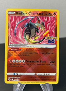 2022 Pokemon Radiant Charizard Radiant Rare Pokemon Go 011/078 Card Near Mint - Image 1
