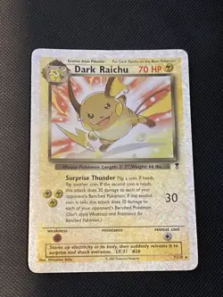 Dark Raichu 2002 Legendary Collection Reverse holo Pokemon Card TCG 7/110 - Image 1