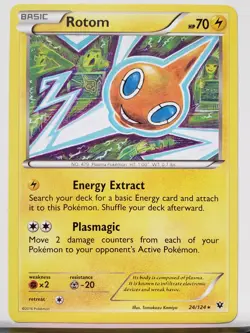 Rotom 24/124 LP - RARE XY Fates Collide Pokemon Card - Tomokazu Komiya Art - Image 1