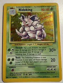 Nidoking Holo Pokemon TCG Card Vintage WOTC 1999 Base Set (Unlimited) 11/102 - Image 1