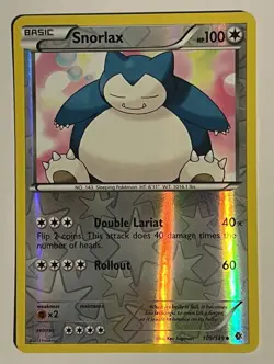 Pokemon 2012 TGC Snorlax #109 Boundaries Crossed Uncommon Reverse Holo 109/149 - Image 1