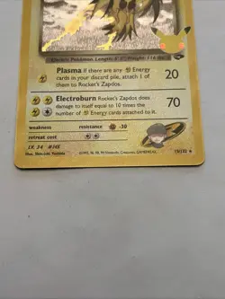 Pokemon TCG Rockets Zapdos Celebrations Holo 15/132 (NM) - Image 2