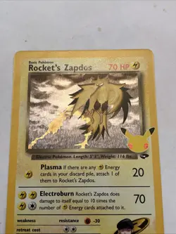 Pokemon TCG Rockets Zapdos Celebrations Holo 15/132 (NM) - Image 3