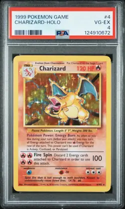 POKEMON CHARIZARD BASE SET-HOLO #4 PSA 4 BRAND NEW CERT - Image 1