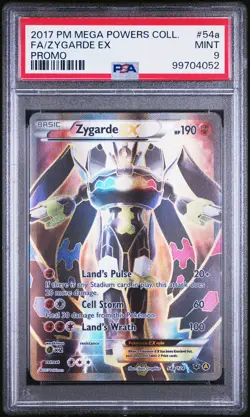 2017 POKEMON MEGA POWERS COLL PROMO #54A FULL ART/ZYGARDE EX PSA 9 - Image 1
