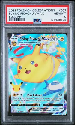2021 POKEMON CELEBRATIONS #007 FULL ART/FLYING PIKACHU VMAX PSA 10 - Image 1