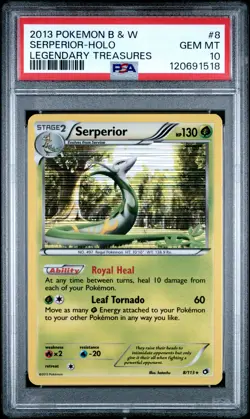 2013 POKEMON B&W LEGEND TREASURES #8 SERPERIOR-HOLO PSA 10 - Image 1
