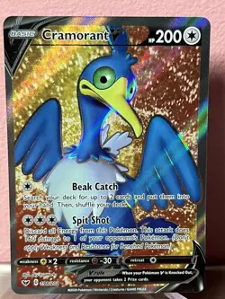 Pokemon TCG Cramorant V 198/202 Sword & Shield Holo Full Art Ultra Rare - Image 1