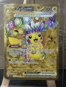 Pokemon Pikachu TCG Card Surging Sparks EX Gold 247/191 Mint - Image 1