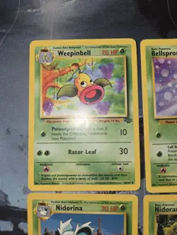 Jungle Set 4 Card Lot Weepinbell, Bellsprout, Nidorina, Nidoran Pokemon - Image 3