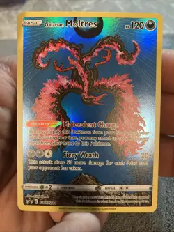 Pokemon Galarian Moltres TCG Full Art Black Star Promo Holo Rare Card SWSH284 - Image 1