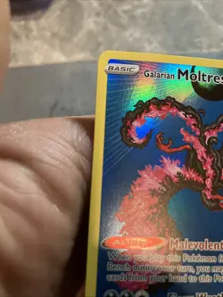 Pokemon Galarian Moltres TCG Full Art Black Star Promo Holo Rare Card SWSH284 - Image 3