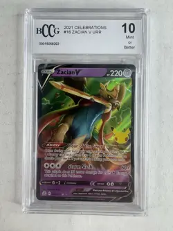 Zacian V 016/025 Ultra Rare Celebration Pokemon Trading Card TCG BCCG 10 Mint - Image 1