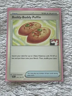 Buddy Poffin 144/162 Reverse Holo Play! Pokemon Promo Stamped Card - Image 1