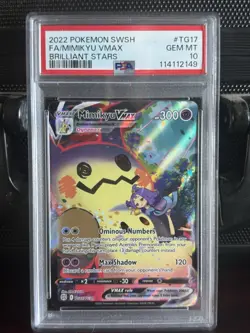 Pokemon Mimikyu VMAX Holo Ultra Rare TCG Card Brilliant Stars TG17/TG30 PSA 10 - Image 1
