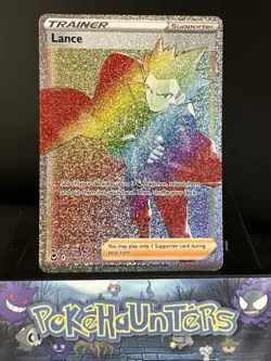 Pokemon Card Lance 206/195 Silver Tempest Holo Secret Rare NM - Image 1