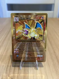 Pokemon TCG Charizard 4/102 Celebrations Gold Metal Card - Image 1