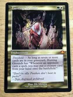 1x Hunting Grounds, Retro Frame, Dominaria Remastered, Magic MTG NM - Image 1