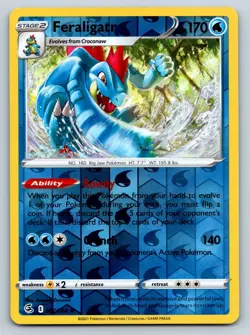 Feraligatr - Reverse Holo - Fusion Strike 057/264 Rare Pokemon TCG Card NM - Image 1