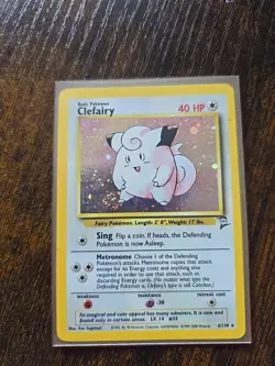 Pokemon TCG Clefairy Base Set 2 Holo Unlimited Rare Card 5/102 Swirl! - Image 1