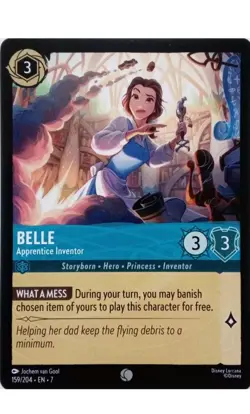 159/204 BELLE APPRENTICE INVENTOR EN7 COMMON DISNEY LORCANA CARD - Image 1