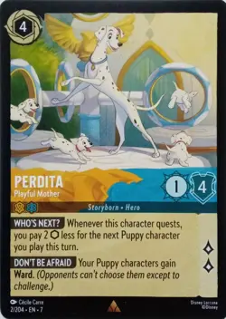 2/204 *FOIL* PERDITA PLAYFUL MOTHER EN7 RARE DISNEY LORCANA CARD - Image 1