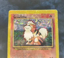 Growlithe 28/102 Holo Prism Vintage Pokemon Vending Golden Sticker Card 90's - Image 4