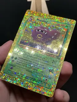 Weezing 45/62 HOLO Prism Fossil Set Vending Golden Sticker Pokemon Card Vintage - Image 3