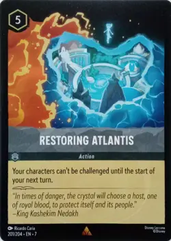201/204 RESTORING ATLANTIS #FOIL# EN7 RARE DISNEY LORCANA CARD - Image 1