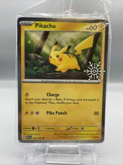 Pikachu 025/165 Holiday Calendar, Pokemon TCG Card, SEALED PROMO, NM - Image 1