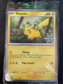 Pikachu 025/165 Holiday Calendar, Pokemon TCG Card, SEALED PROMO, NM - Image 4