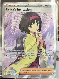 Pokemon TCG Erika's Invitation Scarlet & Violet Holo Ultra Rare Card 196/165 - Image 1