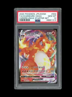 Pokemon PSA 10 GEM MINT Charizard VMAX 2020 Japanese Starter Set First Card #002 - Image 1
