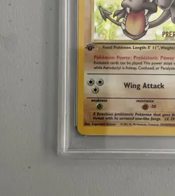 Aerodactyl 1st Edition RARE Prerelease POKEMON Card PSA 7 NM FOSSIL Holo 1/62 - Image 4