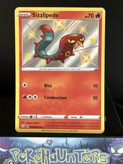 Pokemon Card Sizzlipede SV018/SV122 Shining Fates Shiny Vault Holo Rare NM - Image 1