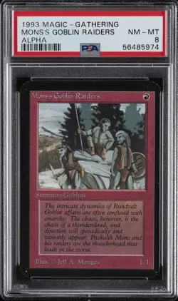 1993 MAGIC THE GATHERING ALPHA MONS'S GOBLIN RAIDERS PSA 8 - Image 1