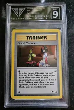 Good Manners 111/132 1st Edition Pokemon Gym Heroes CGC 9 MINT Get Graded - Image 1