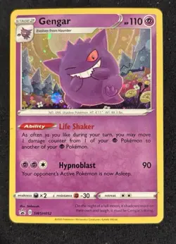 Pokemon Gengar TCG Cosmos Holo Black Star Promo 2020 SWSH052 LP - Image 1
