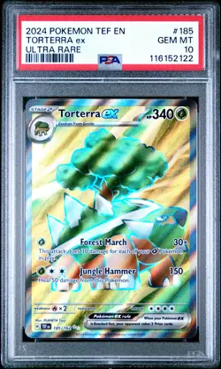 2024 POKEMON TEF EN-TEMPORAL FORCES ULTRA RARE #185 TORTERRA EX PSA 10 - Image 1