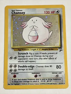 Pokemon TCG Chansey Base Set 2 3/130 Holo with Swirl. LP - Image 1