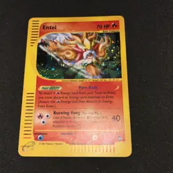 Entei Aquapolis Holo Rare Foil Nintendo H8/H32 Swirl Vintage Pokemon NM+ - Image 1
