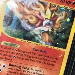Entei Aquapolis Holo Rare Foil Nintendo H8/H32 Swirl Vintage Pokemon NM+ - Image 3