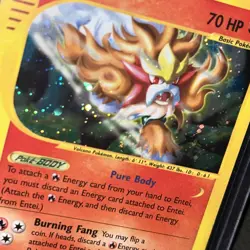 Entei Aquapolis Holo Rare Foil Nintendo H8/H32 Swirl Vintage Pokemon NM+ - Image 4