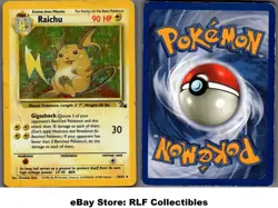 1999 Pokemon, Fossil, #14/62 Raichu, Holo Rare - Image 1